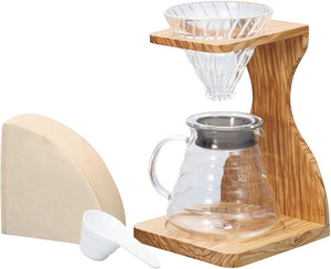 V60 Olive Wood Stand Set by HARIO