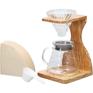 V60 Olive Wood Stand Set by HARIO