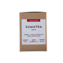 Load image into Gallery viewer, V-Drip Coffee Bags - box of 8 Sumatra Gayo Natural

