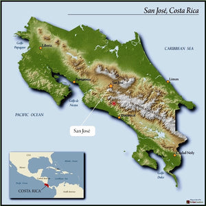 Costa Rica Tarrazou map of the coffee farm 